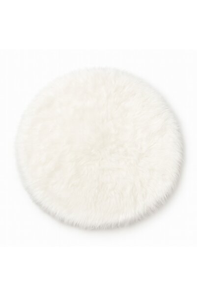 Biki Round Fluffy Rug 94×94cm – Soft Fuzzy Circle Fur Carpet for Bedroom & Living Room