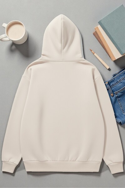 uyguntarz Unisex Colorful Ribbon Printed Hooded Sweatshirt