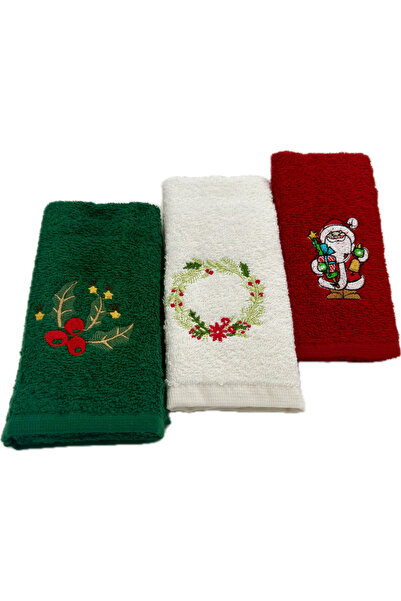 ValleRossa Deluxe Set 3 Prosoape Bucătărie Craciun ghirlanda 30x50cm Bumbac 100%