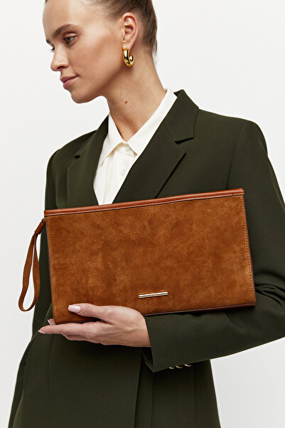 AKSWSUAR Çapraz Askılı Süet El Çantası