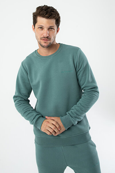 a02teks Men's Cotton Fleece Lined Embroidered Black Men's Tracksuit Set