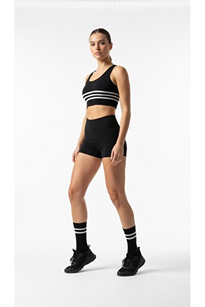 Plus Scorpion Women's 2-Pack Tennis Socks – Black and White Striped Sports Socks – Breathable Comfortable Toe Socks