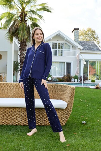 AYS Pure Buttoned Series Ara Piped Long Sleeve Pajama Set