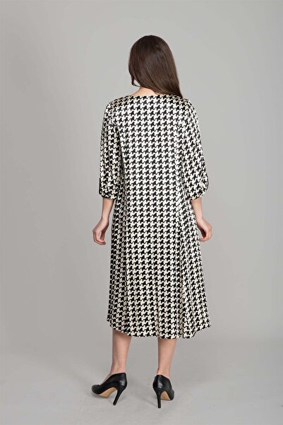 GUMANIZE Women's Plus Size Patterned Midi Dress