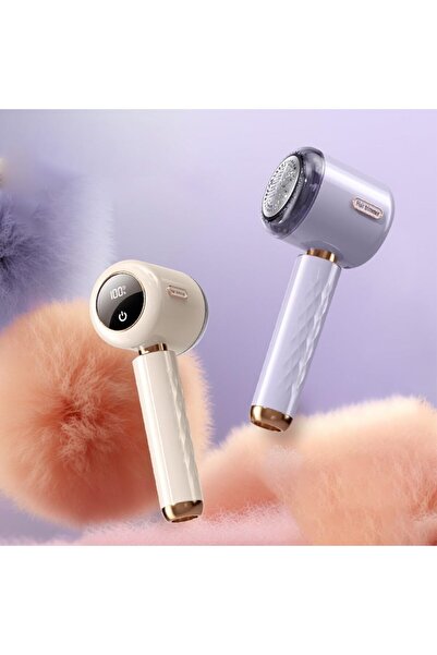 SKY TOUCH SKY-TOUCH Rechargeable Fabric Shaver - Portable Hairball Trimmer, 6-Leaf Cutter Heads, Beige