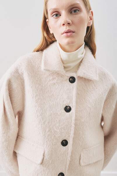 Manuka Boucle Short Coat Ecru