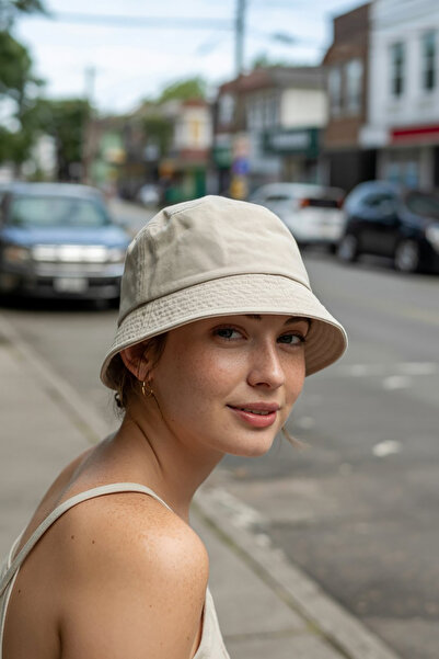 Verahed Uv Sun Protection Bucket Hat Lightweight Foldable Cross Outdoor Beige Beach Sea Hat Bucket Hat