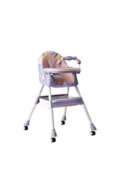 FONIX Scaun înalt pentru bebeluși și copii Comando Kids, multifuncțional, 2 tăvi, centură de siguranță, reglabil, violet