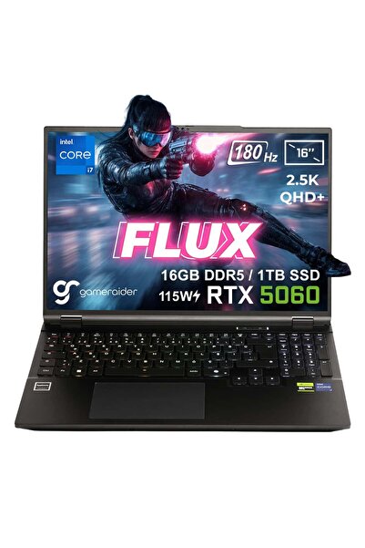 GameRaider FLUX GR16 i7-14650HX 16GB DDR5 1TB SSD RTX 5060 8GB 115W 16 inç 2....