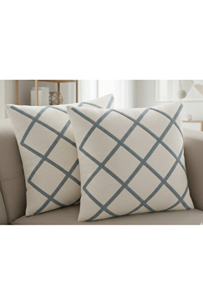 Destiva Home Κάλυμμα μαξιλαριού με γραμμικό σχέδιο με λεπτομέρεια Punch (2 τεμάχια) (42x42 cm)