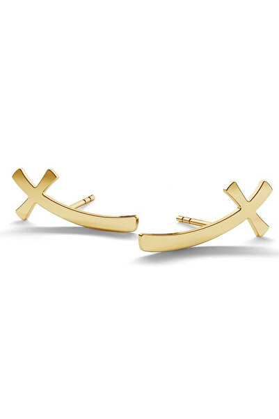 Bijuteria Hanny Cercei cruce curbată din argint 925 placat cu aur 24K