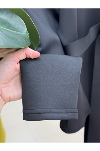 MİHRA STORE Filiana Tie-Up Skuba Skirted Suit-Mt8577 Black