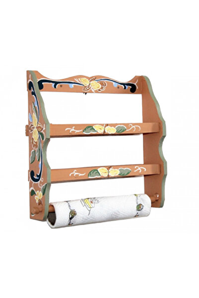 Decoratiuni Vintage Casa Retro Suport din lemn pentru prosop si condimente,rustic, pictat manual, 33 x 33 cm
