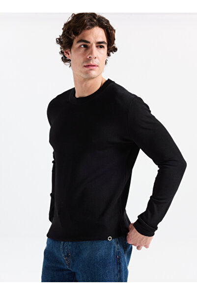 GMG FIRENZE Велосипедний комір Slim Fit Чорний чоловічий светр GU25MFW04030