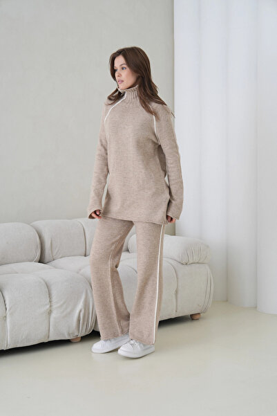 Park Karon Women's Turtleneck Sweater Pants Two-Piece Knitwear Set