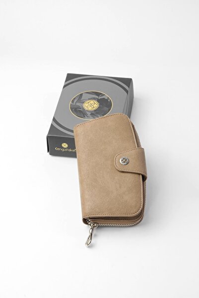 CENGİZ PAKEL Medium Size Women's Wallet - 65306 - Mink