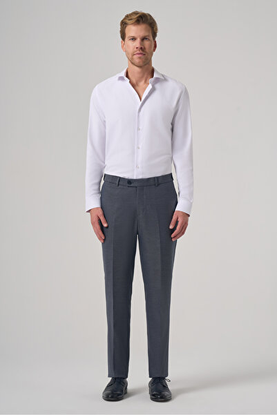 Morven Men's Navy Blue Polyviscon Trend Patterned Dynamic Fit Trousers