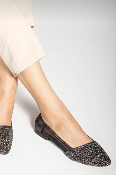 yezy shoes Stone Detailed Mesh Women's Casual Shoes Comfortable Ballet Flats