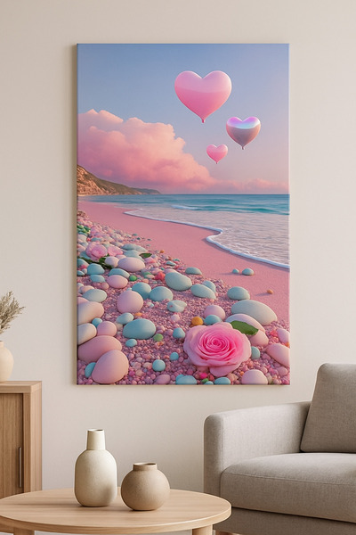 BLT DİZAYN Fairytale Pink Coast Glass Painting