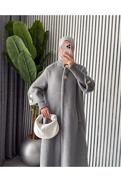 Molly Nelly Women's Feather Angora Long Coat