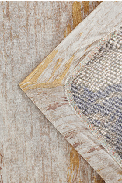 RENKLİBUTİK Modern Patterns Velvet Textured Elastic Sponge Non-Slip Washable Carpet Cover - 12 M2