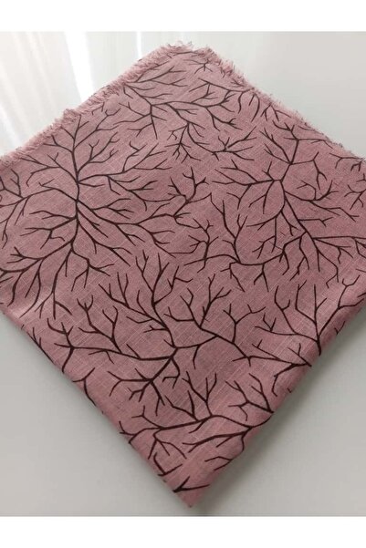 Bezm-i Has Tree Patterned Flared Muslin Writing Hijab Cotton Writing Scarf 100X100Cm
