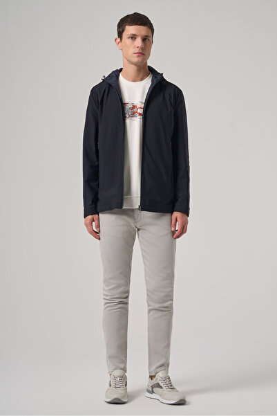 Morven Men's Navy Blue Trend Double-Sided Hooded Coat