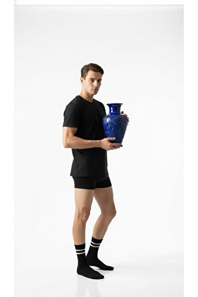 Plus Scorpion Men's 2-Pack Tennis Socks – Black and White Striped Sports Socks – Breathable Flexible Toe