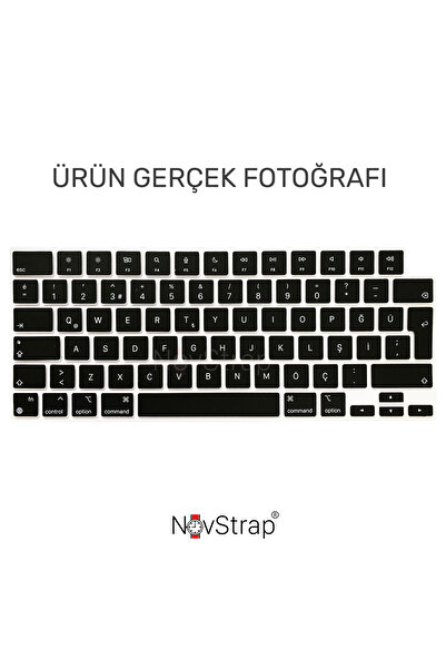 NovStrap Turkish Q Keyboard Protector Black Case Compatible with Apple MacBook Pro 14 Inch M5 Chip A3434