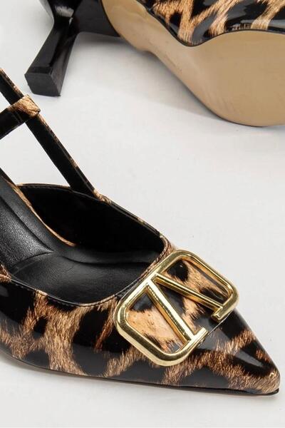 yezy shoes Short Heeled Buckle Detailed Women's Stiletto Heeled Shoes