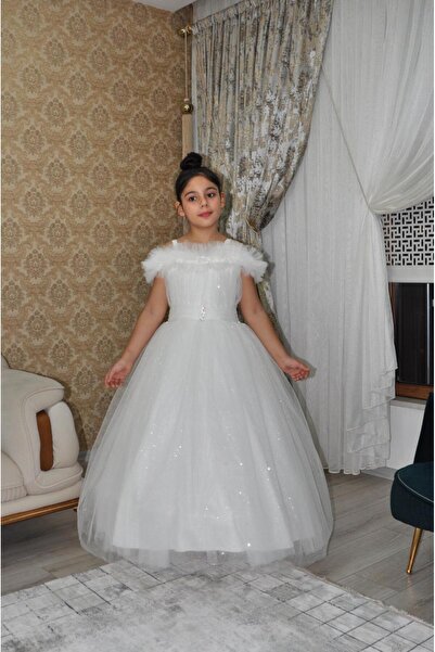 tuha kids design çocuk degaje tarlatanlı simli abiye tüllü gelinlik yeni tarz...