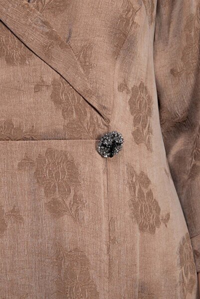 GUMANIZE Women's Shirt Collar Jacquard Cupro Dress