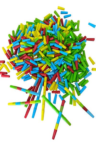 Bundeba Educational Toy 30 Pieces Pipe Stringing Threading Color Perception Motor Skill Building Blocks Intelligence Game