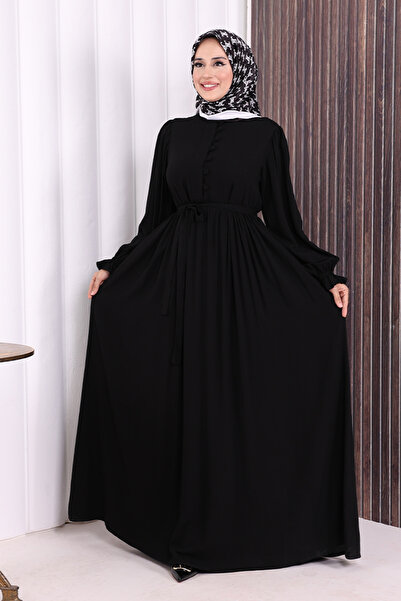 Bym Fashion Button Detail Dress 6055 Black