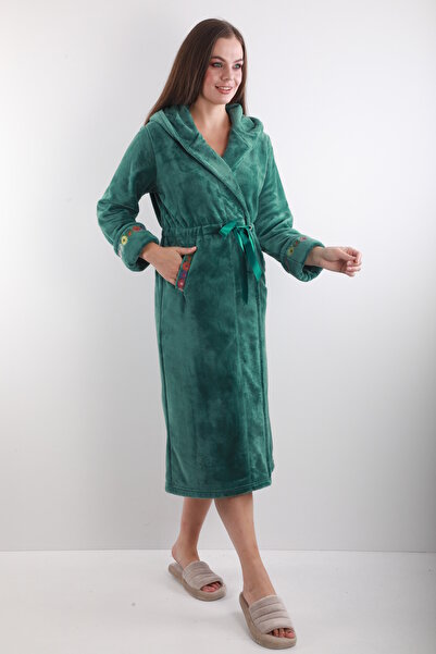 Wild Love 100% Bamboo Embroidered Hooded Robes – Soft, Warm, and Elegant Home Wear