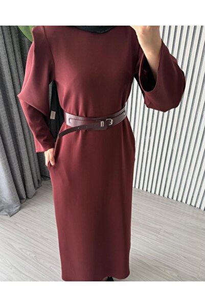 Molly Nelly Women's Shoulder Detailed Belted Dress