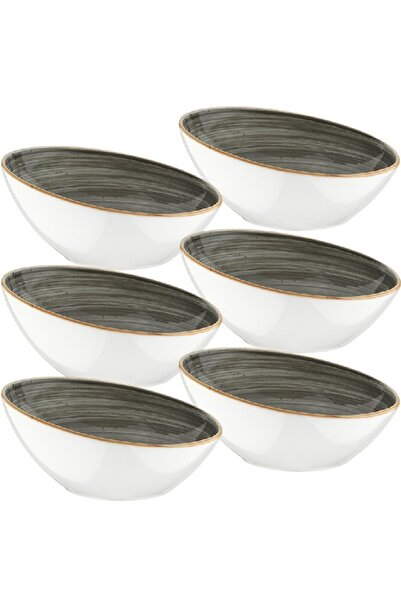 Bonna Set of 6 Space hemispherical porcelain bowls 18cm 400ml