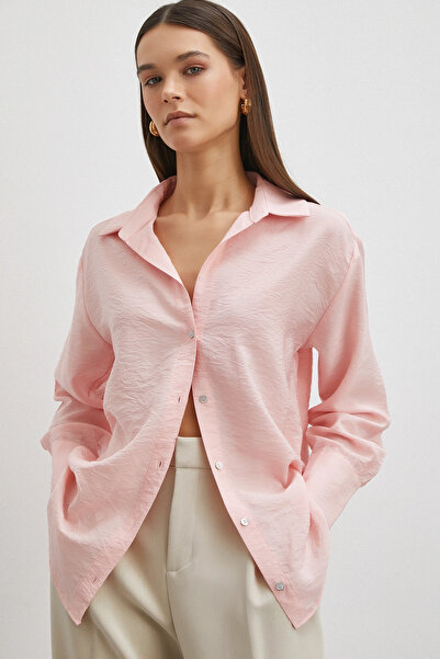 Never more Viscose Cotton Shirt Pink