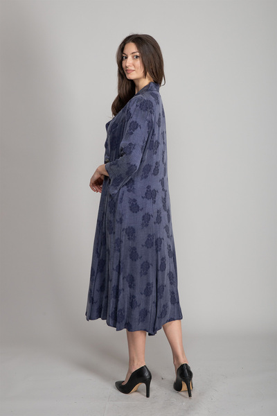 GUMANIZE Women's Shirt Collar Jacquard Cupro Dress