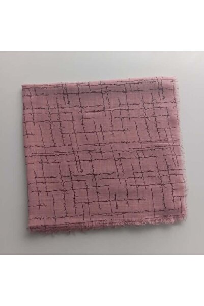 Bezm-i Has Square Patterned Flared Muslin Writing Hijab Cotton Writing Scarf 100X100Cm