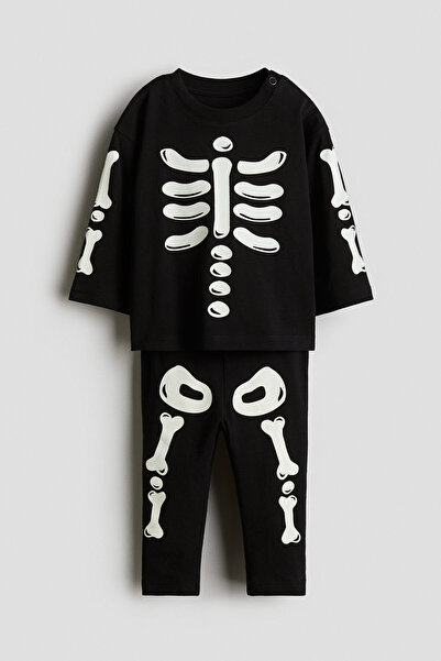 H&M 2 Parçalı Baskılı ve Pamuklu Set