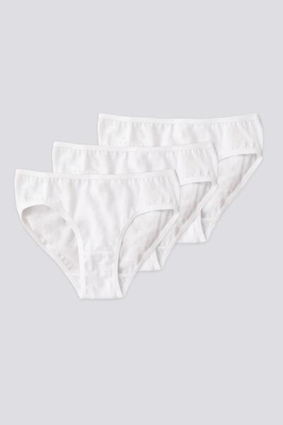 U.S. Polo Assn. 3-Pack of White Color Girls' Underwear, 100% Cotton
