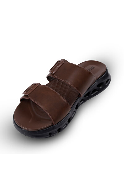 Clariss Men's leather sandals with comfortable orthopedic sole