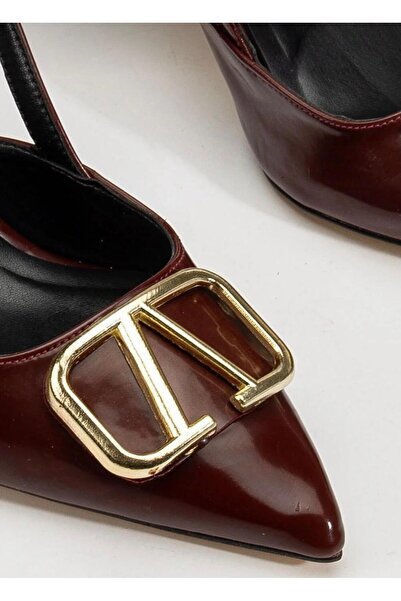 yezy shoes Short Heeled Buckle Detailed Women's Stiletto Heeled Shoes