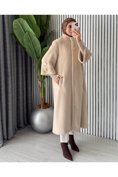 Molly Nelly Women's Feather Angora Long Coat