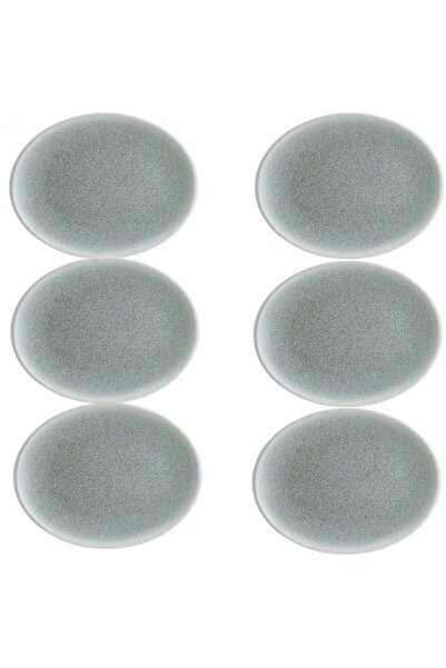 Bonna Set 6 farfurii ovale 36x28cm Ocean Blue din portelan