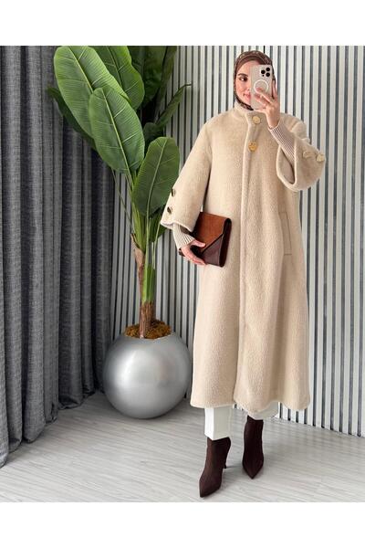 Molly Nelly Women's Feather Angora Long Coat