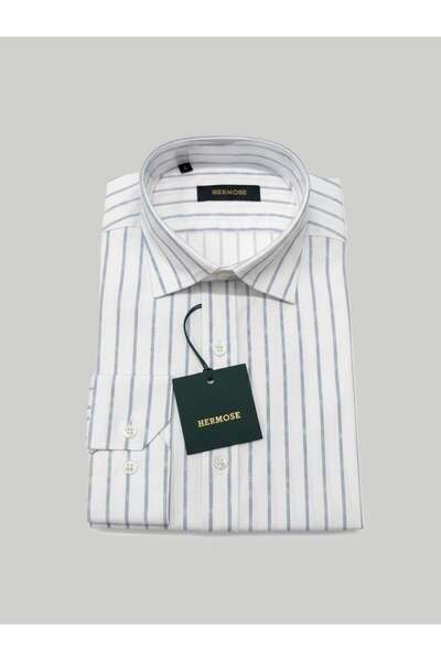HERMOSE Blue striped white men's shirt