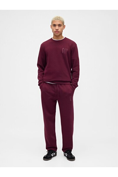 GAP Men's Burgundy Logo Fleece Sweatshirt