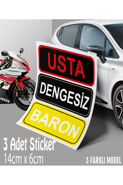 Automod استيكر أستا دينكليس بارون - 3 ملصقات بتصميمات مختلفة - متوافق مع السي...